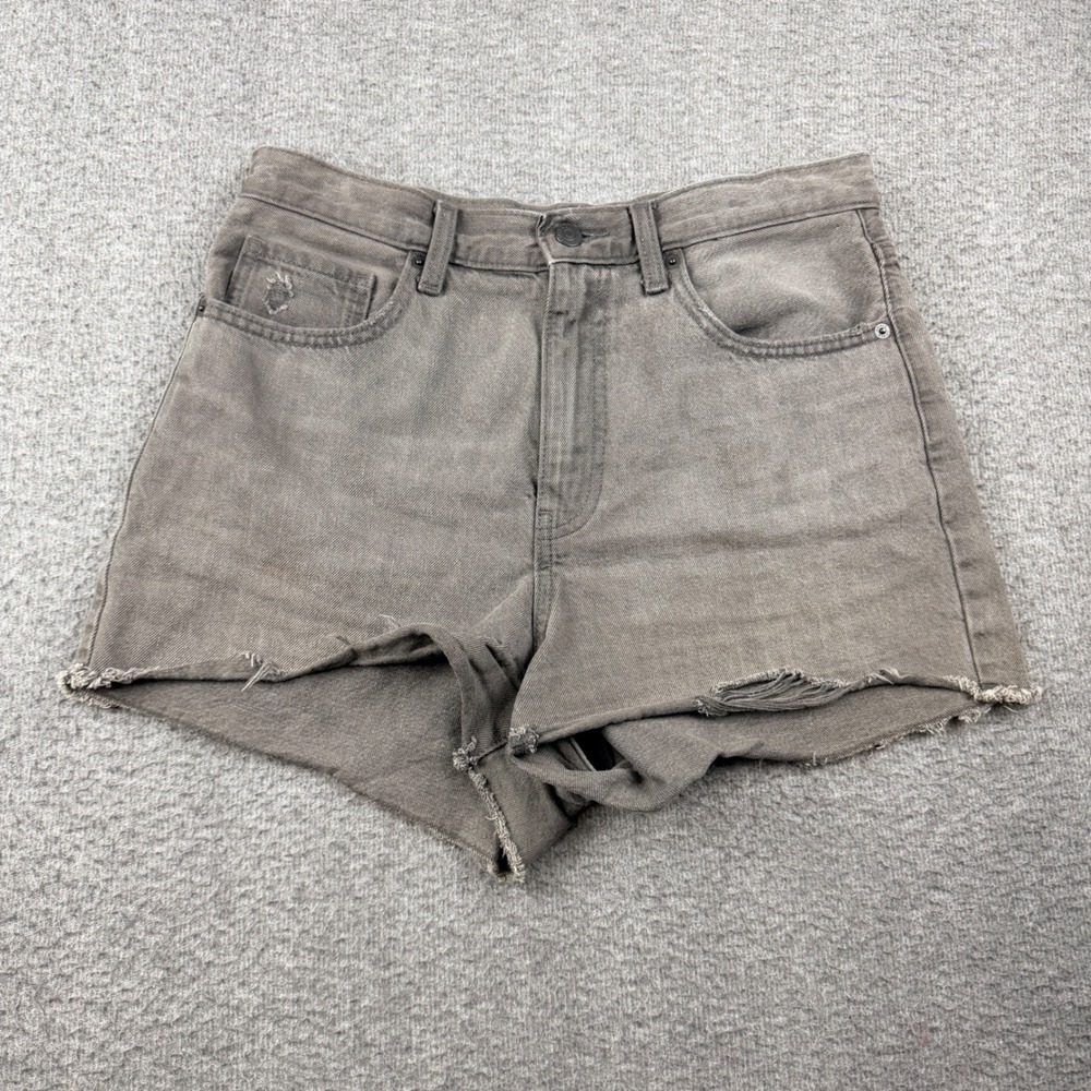 Uniqlo Jeans Women's Size 26 Gray High Rise Cut Off Denim Shorts